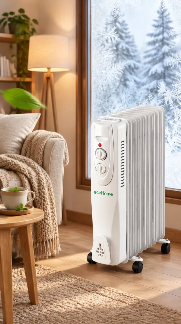 Radiateur ecoHome dans un salon en hiver